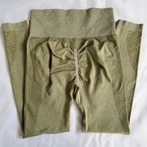 Olive Green High-Waisted Leggings S